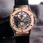 Best Hublot Classic Fusion Skeleton Tourbillon Rose Gold Replica Watch Hand-Winding